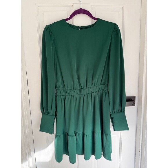 Green Ruffle Mini Dress - Picture 2 of 10